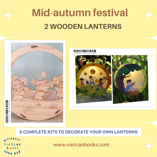 Mid-autumn Festival - 2 Wooden Lanterns Combo