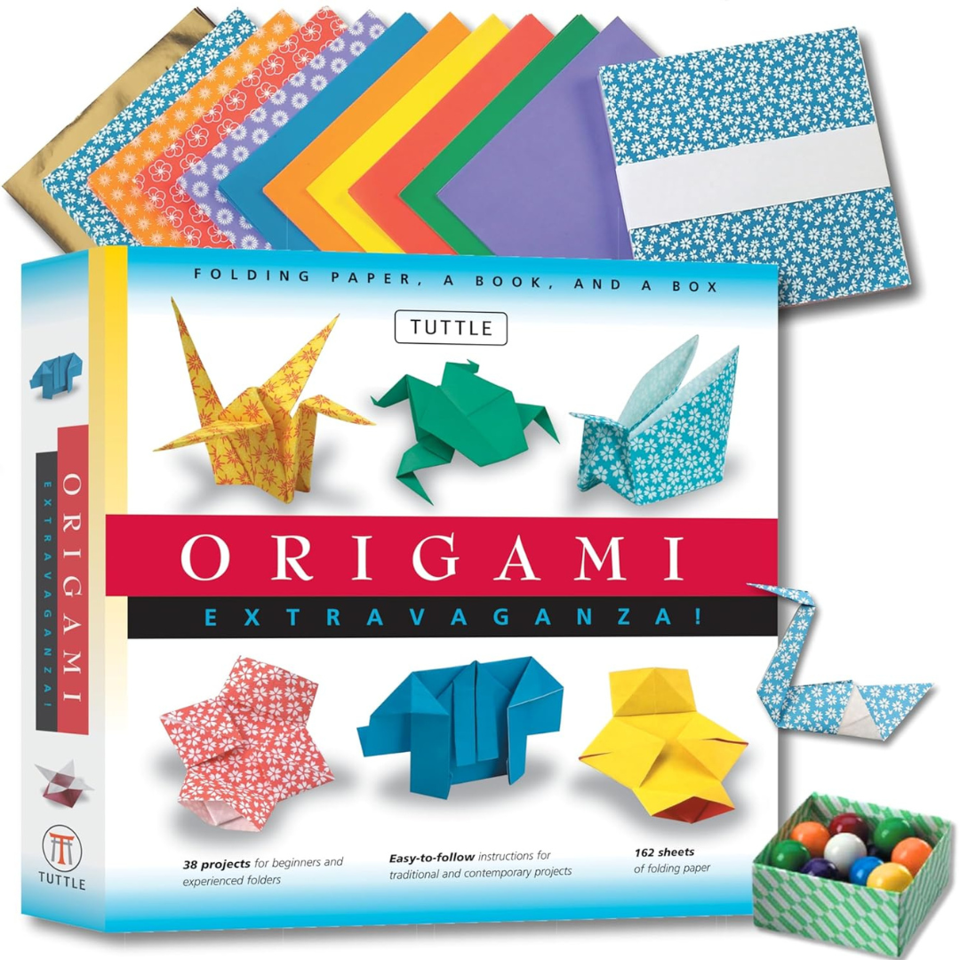 Origami Extravaganza! Folding Paper, a Book, and a Box Origami Kit Includes Origami Book, 38 Fun Projects and 162 Origami Papers: Great for Both Kids and Adults