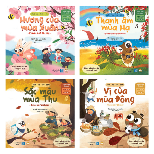 Bilingual Four Seasons & Four Senses: 4-book Set| Xuân Hạ Thu Đông - Song Ngữ 4 Mùa & 4 Giác Quan