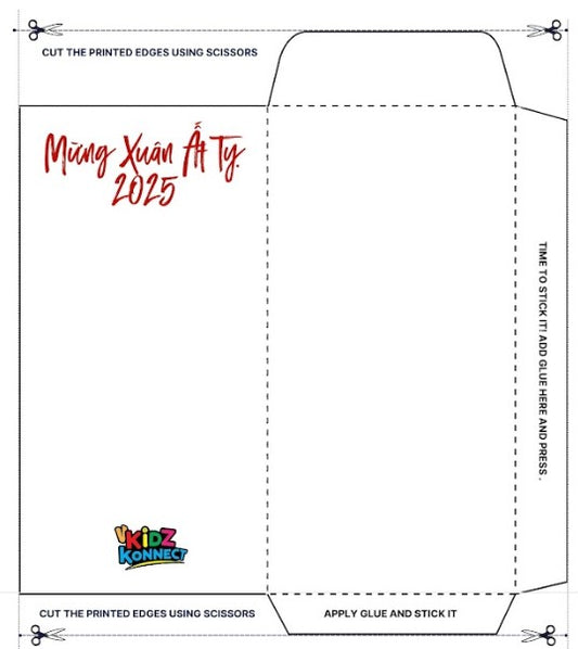 2025 Lucky Envelope Printable - Blank | Tự làm bao lì xì 2025 - trơn