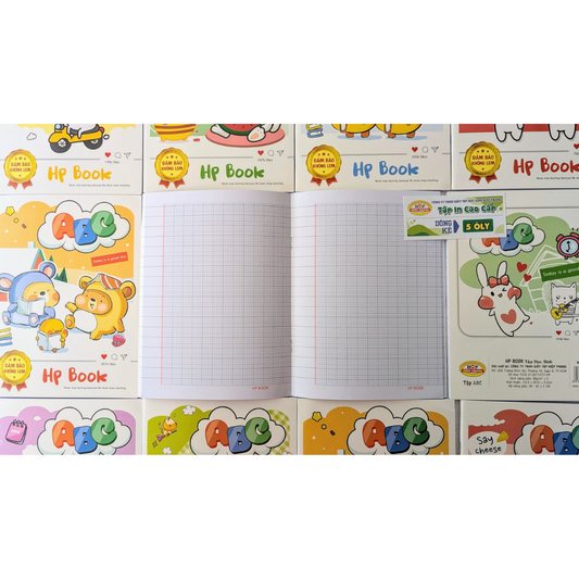 Notebooks – 5-Square-Grid, 96 Pages, Random Designs | Vở Học Sinh – 5 Ô Ly, 96 Trang, Mẫu Ngẫu Nhiên