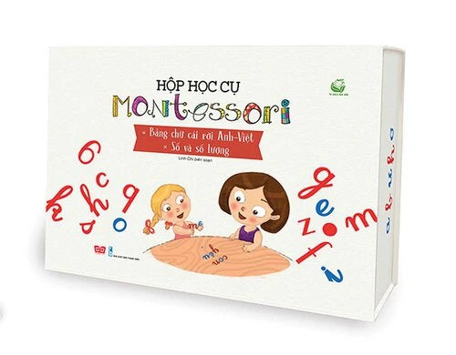 Hộp học cụ Montessori - Bảng chữ cái rời Anh-Việt: Số và số lượng | Bilingual Montessori cursive alphabet moveable letters & numbers