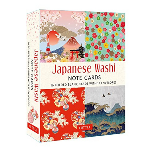Japanese Note Cards, 16 Note Cards 16 Different Blank Cards with 17 Patterned Envelopes in a Keepsake Box!