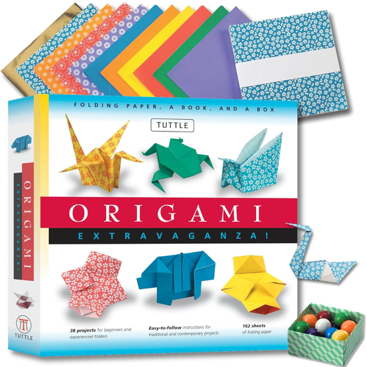 Origami Extravaganza! Folding Paper, a Book, and a Box Origami Kit Includes Origami Book, 38 Fun Projects and 162 Origami Papers: Great for Both Kids and Adults