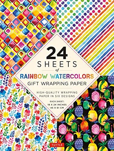 Rainbow Watercolors Gift Wrapping Paper - 18 x 24" (45 x 61 cm)
