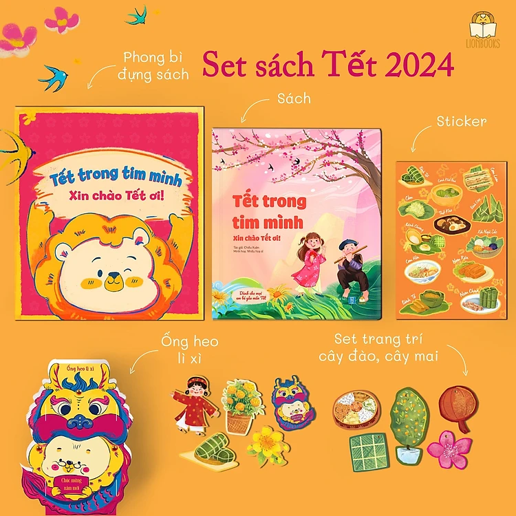 Set sách Tết Trong Tim Mình - Xin Chào Tết Ơi 2024 (sách kèm phong bì và set quà tặng)