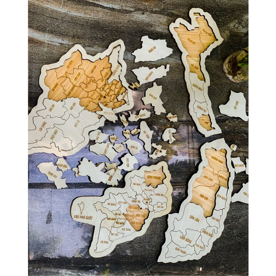 Map of Viet Nam wooden puzzle | Ghép hình BẢN ĐỒ VIỆT NAM