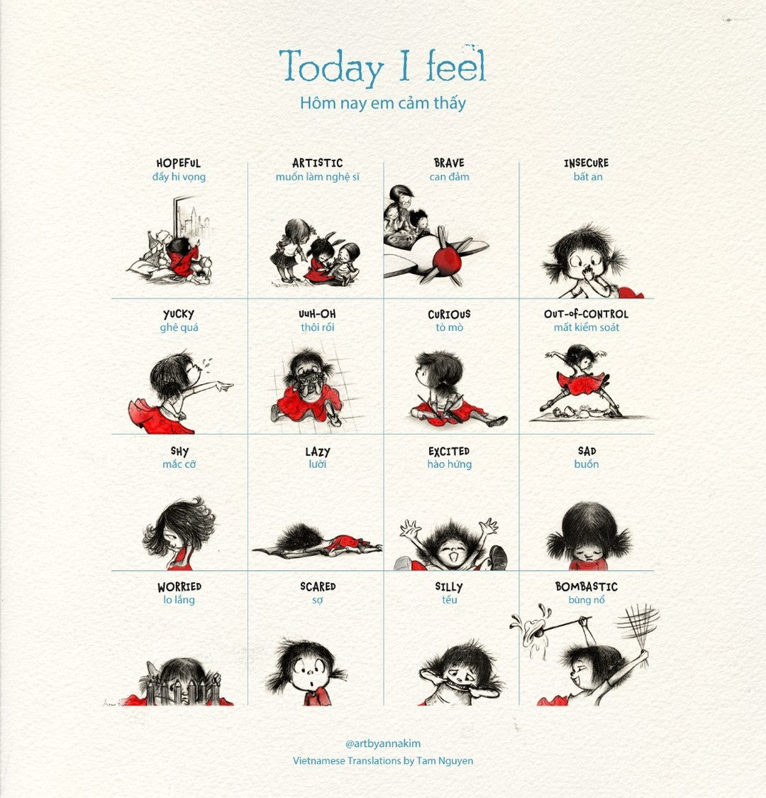 Today I feel...Bilingual English-Vietnamese Cards by Anna Kim