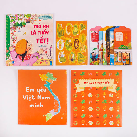 Bilingual set: Open to See Tet (North Vietnam) | Set Mở ra là thấy Tết (Tết hồng đào miền Bắc)