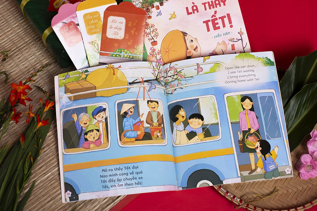 Bilingual set: Open to See Tet (North Vietnam) | Set Mở ra là thấy Tết (Tết hồng đào miền Bắc)