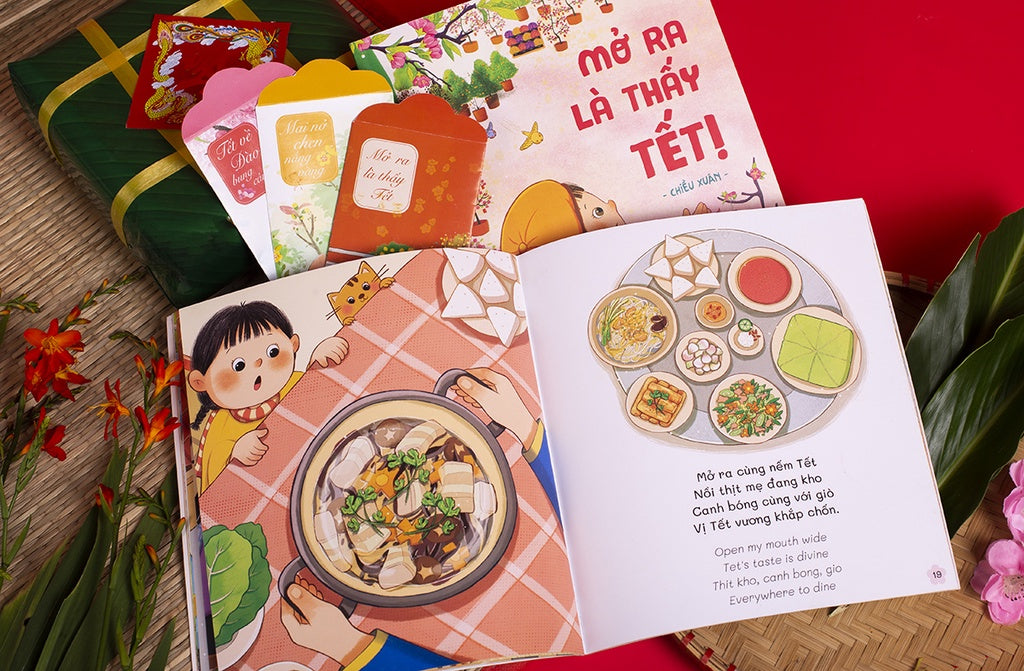 Bilingual set: Open to See Tet (North Vietnam) | Set Mở ra là thấy Tết (Tết hồng đào miền Bắc)
